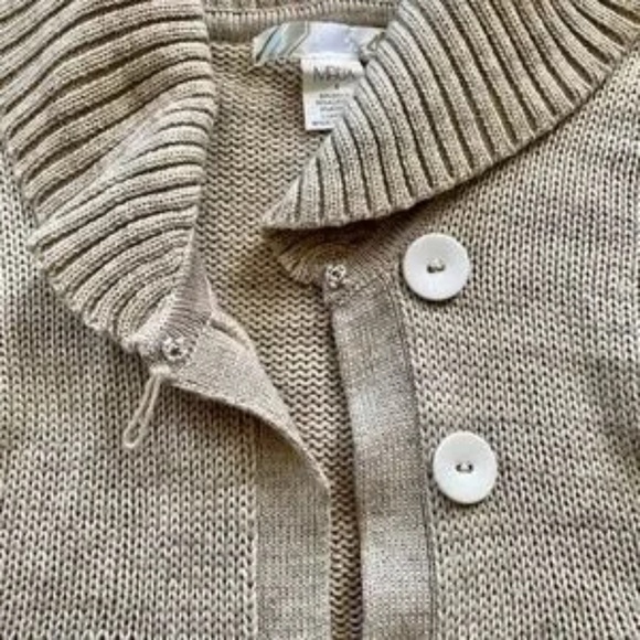 Matrix Wool Blend Open-Front Ribbed Shawl Collar Tan Cardigan Sweater – Size S - Picture 6 of 13